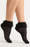 Casa Clara Palmer Ruffle Ankle Socks In Black