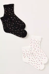 Casa Clara Penny Ruffle-edge Socks In Black