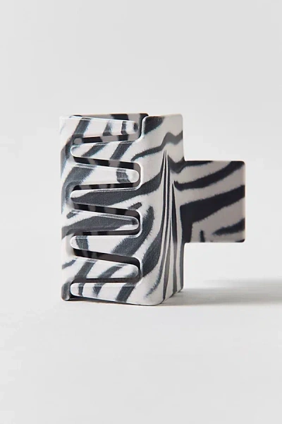 Casa Clara Pia Animal Print Claw Clip In Zebra, Women's At Urban Outfitters In Gray
