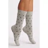 Casa Clara Polka Dot Crew Socks In Gray