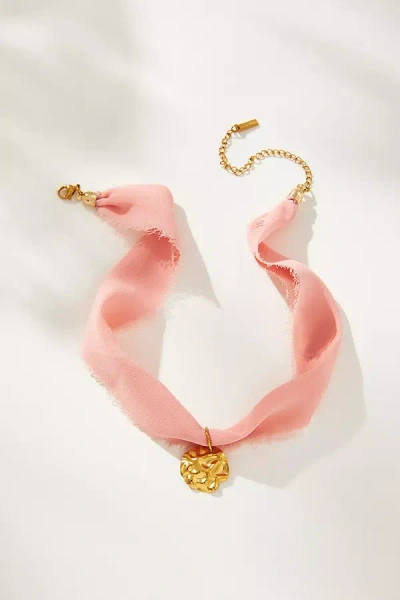 Casa Clara Rebecca Fabric Choker Necklace In Pink