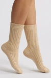 Casa Clara Rib Cotton Blend Crew Socks In Brown