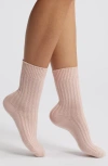 Casa Clara Rib Cotton Blend Crew Socks In Pink