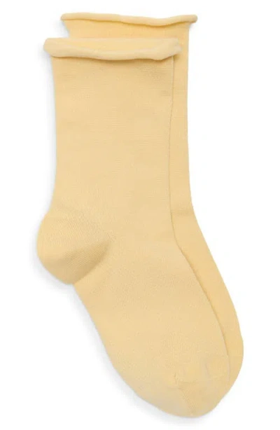 Casa Clara Rivi Pointelle Knit Crew Socks In Neutral