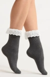 Casa Clara Tabitha Ruffle Ankle Socks In Gray