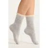 Casa Clara Tahor Ruffle Lace Trim Crew Socks In Gray