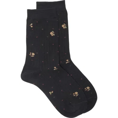 Casa Clara Tawny Cotton Blend Crew Socks In Midnight