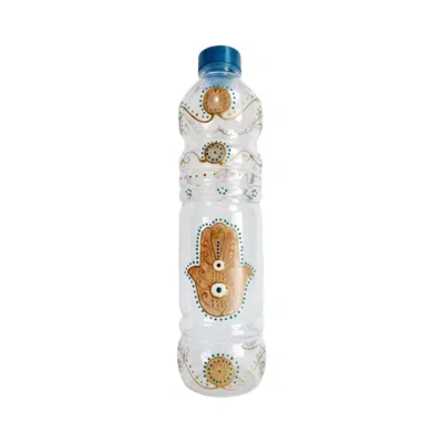 Casa Duniya Gold Hand-painted Copper Evil Eye Glass Sadia Water Bottle