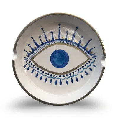 Casa Duniya White Shanti Ashtray In Multi