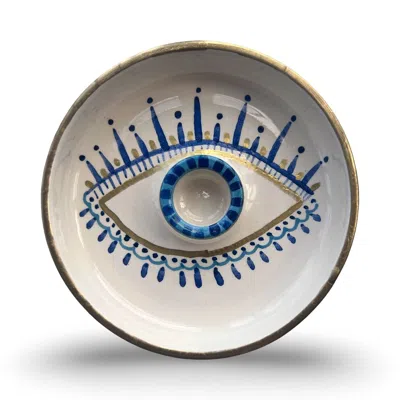 Casa Duniya White Shanti Palo Santo Holder In Blue