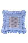 Casa Edel Vuelitos Embroidered Cushion In Blue