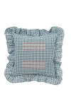 Casa Edel Vuelitos Embroidered Cushion In Green