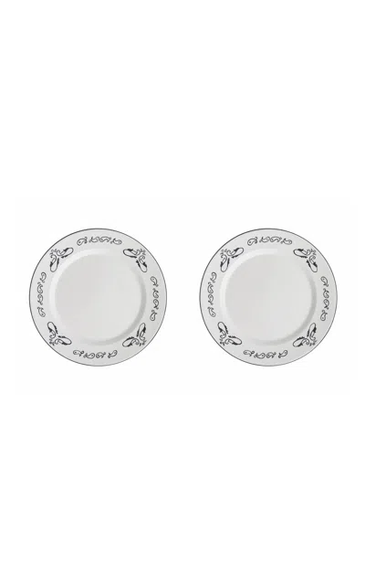 Casa Hermana - Black Bandana Dinner Plates Set-of-two - Black