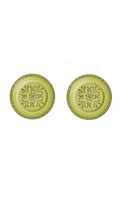 Casa Hermana - Green Bandana Dessert Plates Set-of-two - Green