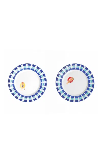 Casa Hermana - Loungers Tiles Dessert Plates Set-of-two - Multi