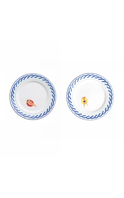 Casa Hermana - Loungers Waves Dessert Plates Set-of-two - Multi