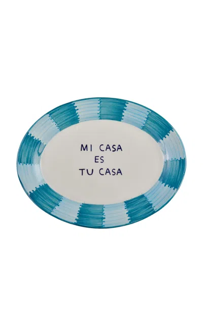 Casa Hermana Mi Casa Serving Platter In Blue