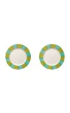 Casa Hermana Pipa Green Dinner Plate Set-of-two In Multi