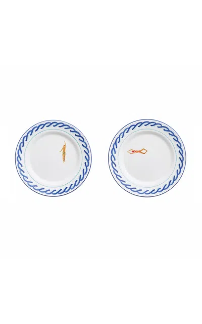 Casa Hermana - Swimmers Waves Dessert Plates Set-of-two - Multi