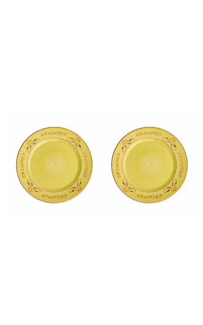 Casa Hermana - Yellow Bandana Dinner Plates Set-of-two - Yellow