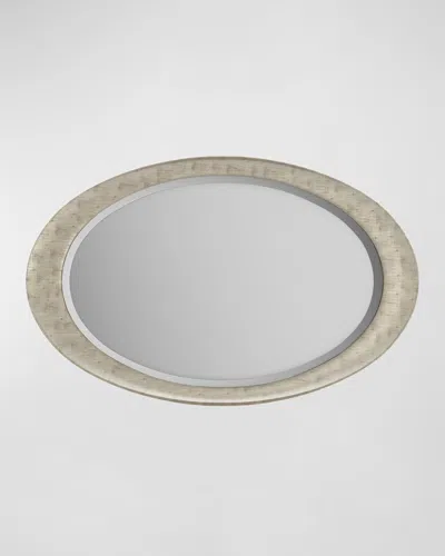 Casa Ispirata Visage 34" Oval Wall Mirror In Silver Leaf