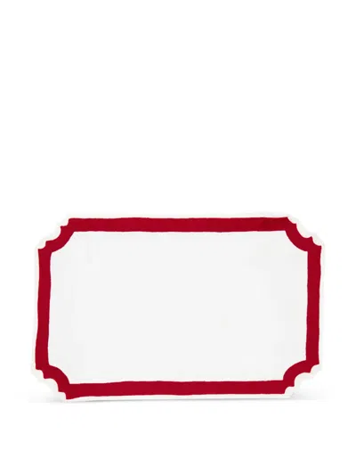 Casa Lopez Majorque Bordered Placemat In White