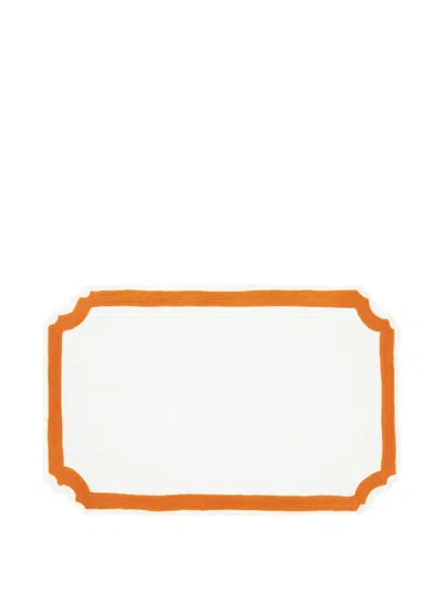 Casa Lopez Majorque Bordered Table Linens In White