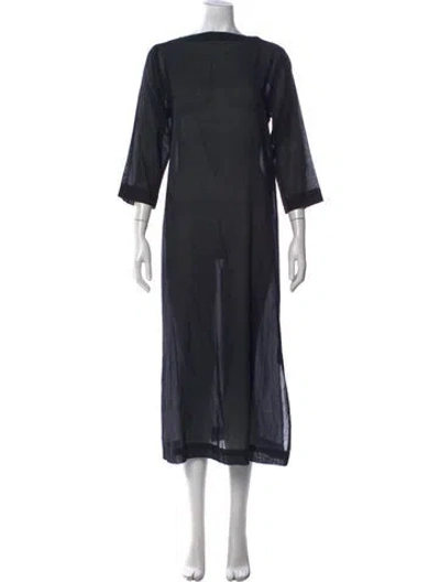 Pre-owned Casa Nata Crew Neck Long Dress In Blue