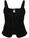Casa Raki Dona Linen Waistcoat In Black