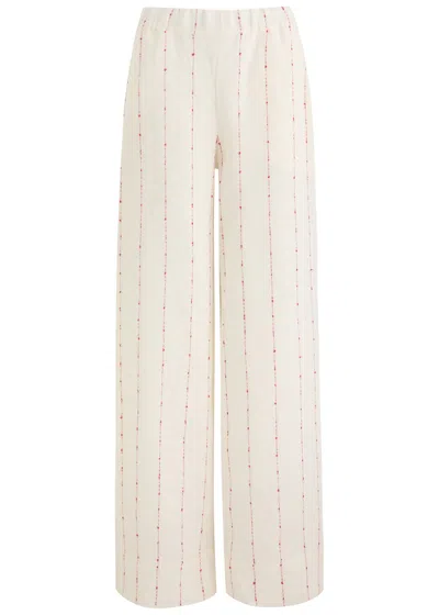 Casa Raki Luisa Embroidered Linen Trousers