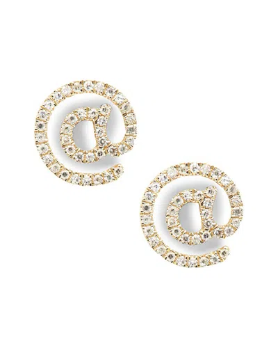 Casa Reale White Diamonds & 14k Yellow Gold At-the-rate Stud