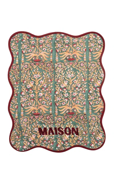 Casa Salmaa "maison" Hand Towels In Floral Bordeaux. Set Of 2. In Multi