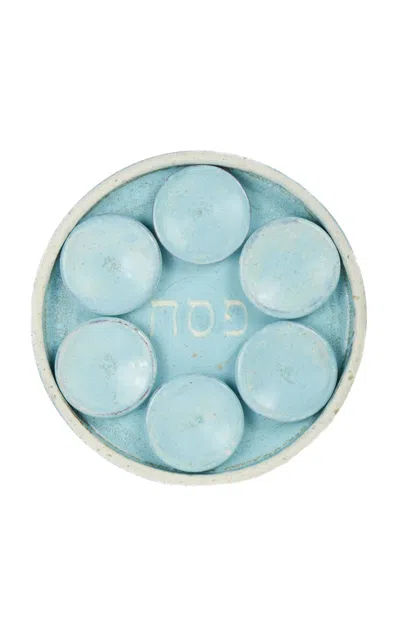 Casa Salmaa The Passover Platter In Azure In Blue