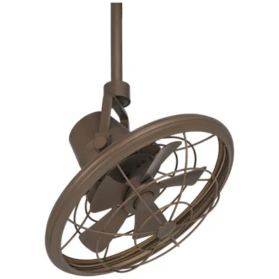 Casa Vieja 18" Wide  Big Sky Bronze Damp Rated Fan With Wall Control
