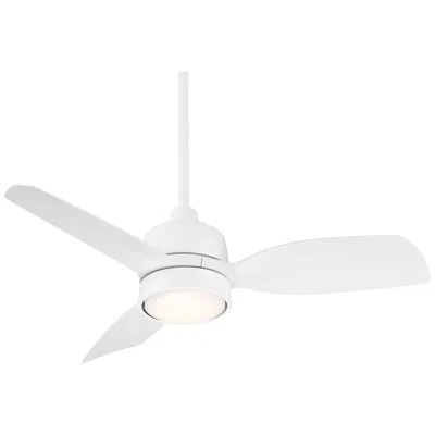 Casa Vieja 36"  Verdin Matte White Led Damp Ceiling Fan With Remote