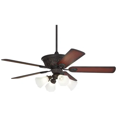 Casa Vieja 52" Casa Contessa Bronze Led Ceiling Fan With Pull Chain In Brown