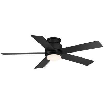 Casa Vieja 52"  Grand Palm Black Damp Rated Led Hugger Fan With Remote