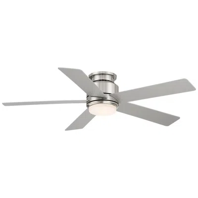 Casa Vieja 52"  Grand Palm Nickel Led Damp Rated Hugger Fan With Remote