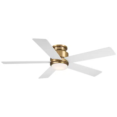 Casa Vieja 52"  Grand Palm Soft Brass Led Damp Rated Hugger Fan