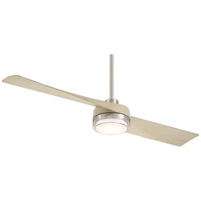 Casa Vieja 52"  Linea Nickel And Wood Indoor/outdoor Led Ceiling Fan