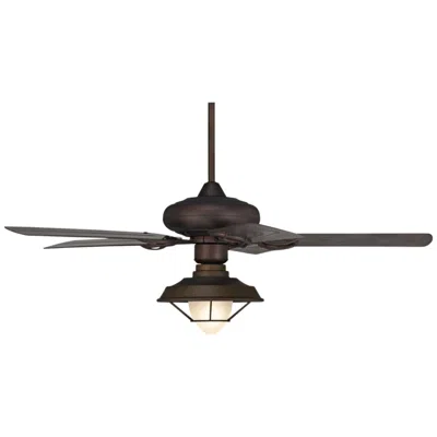 Casa Vieja 52"  Orb Bronze Led Wet Rated Ceiling Fan With Pull Chain