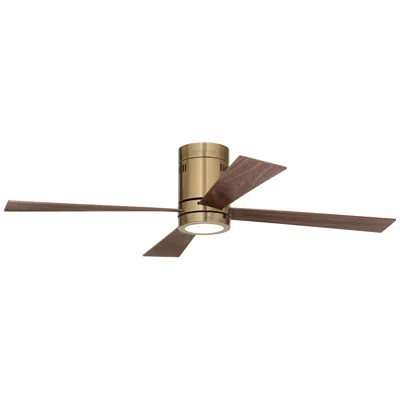 Casa Vieja 52"  Revue Soft Brass Led Hugger Ceiling Fan With Remote