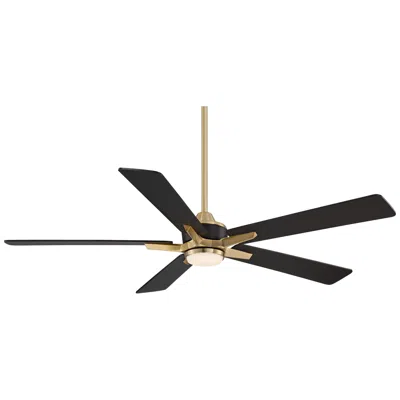 Casa Vieja 52"  Vegas Nights Soft Brass Black Led Remote Ceiling Fan