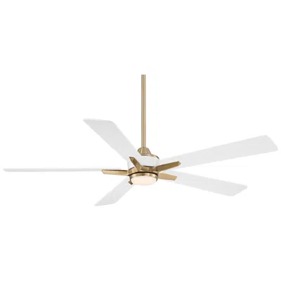 Casa Vieja 52"  Vegas Nights Soft Brass White Led Remote Ceiling Fan