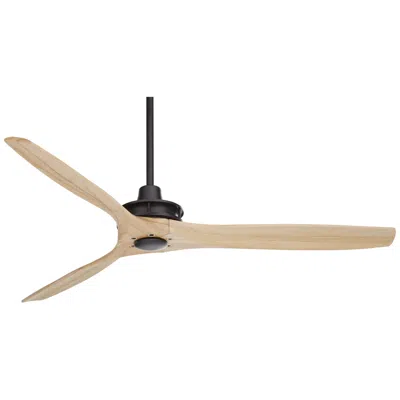 Casa Vieja 52"  Windspun Black Natural Wood Ceiling Fan With Remote