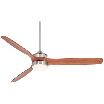 Casa Vieja 52"  Windspun Dc Walnut Nickel Led Ceiling Fan With Remote