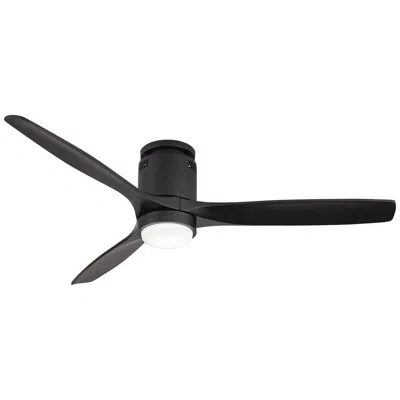 Casa Vieja 52"  Windspun Matte Black Led Hugger Ceiling Fan With Remote