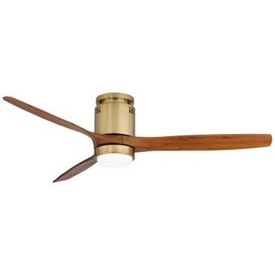 Casa Vieja 52" Casa Windspun Soft Brass Led Dc Hugger Ceiling Fan With Remote