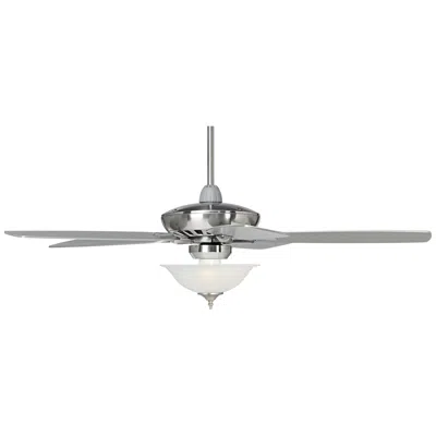 Casa Vieja 52" Journey Brushed Nickel Alabaster Glass Led Ceiling Fan With Remote