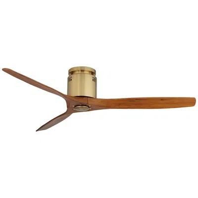 Casa Vieja 52" Windspun Brass-walnut Dc Hugger Ceiling Fan With Remote